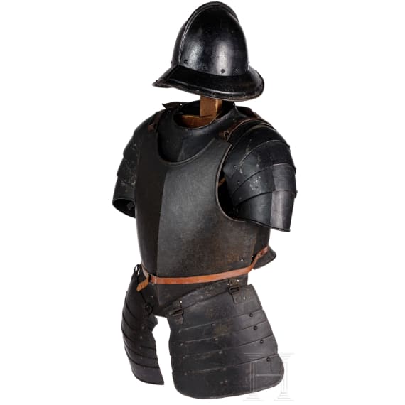 A blackened Flemish or English pikeman's armour, circa 1600