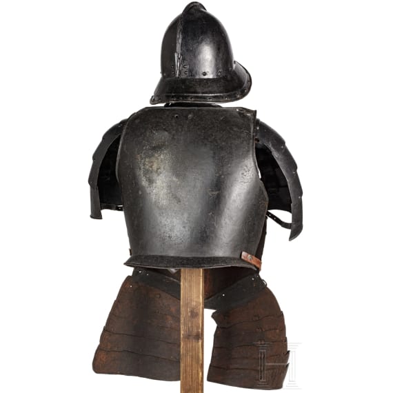 A blackened Flemish or English pikeman's armour, circa 1600