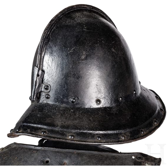A blackened Flemish or English pikeman's armour, circa 1600