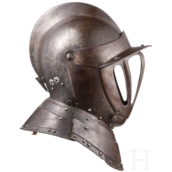 A German or Flemish cuirassier officer's helmet, circa 1620
