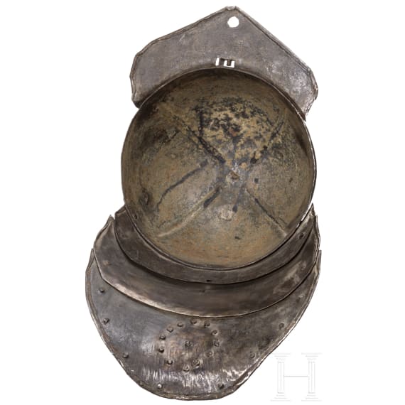 A lobster tail helmet, 17th century