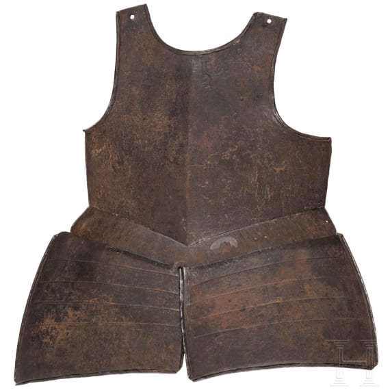 A German black and white pikeneer's breastplate, circa 1610