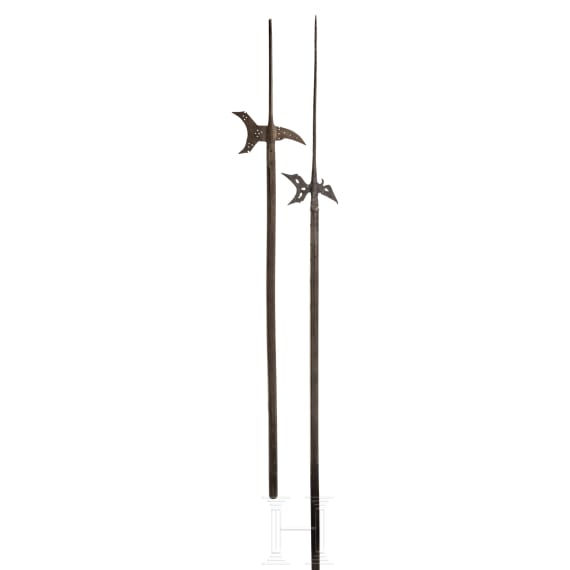 Two German halberds, circa 1600