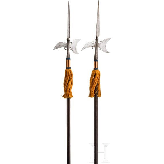 Two German halberds, partly 18th century