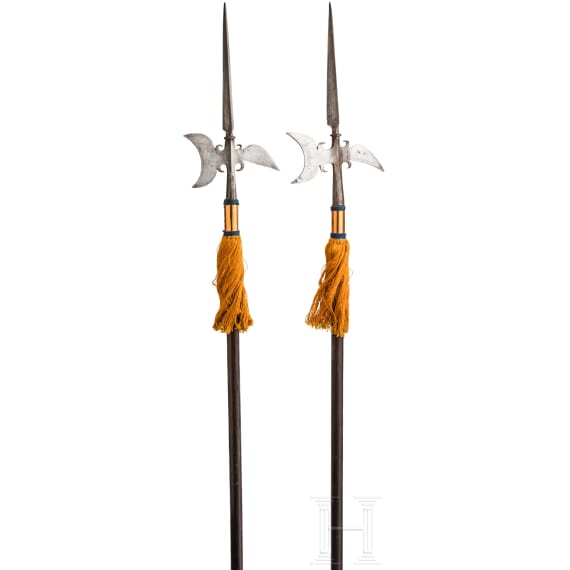 Two German halberds, partly 18th century