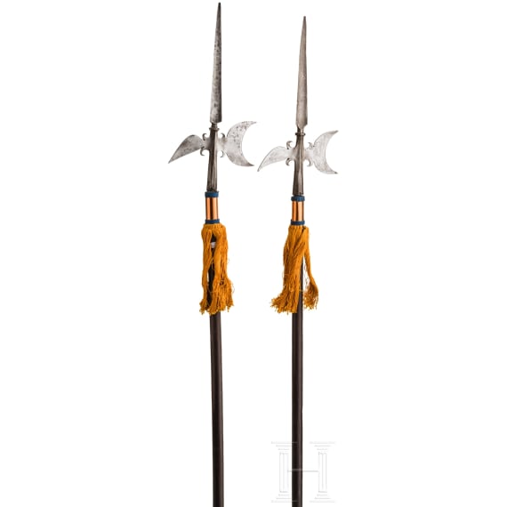 Two German halberds, partly 18th century