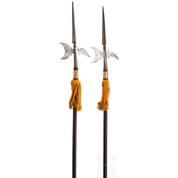 Two German halberds, partly 18th century