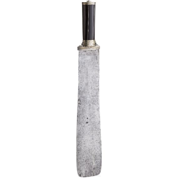 A South German silver mounted serving knife with ibex-horn handle, 16th century