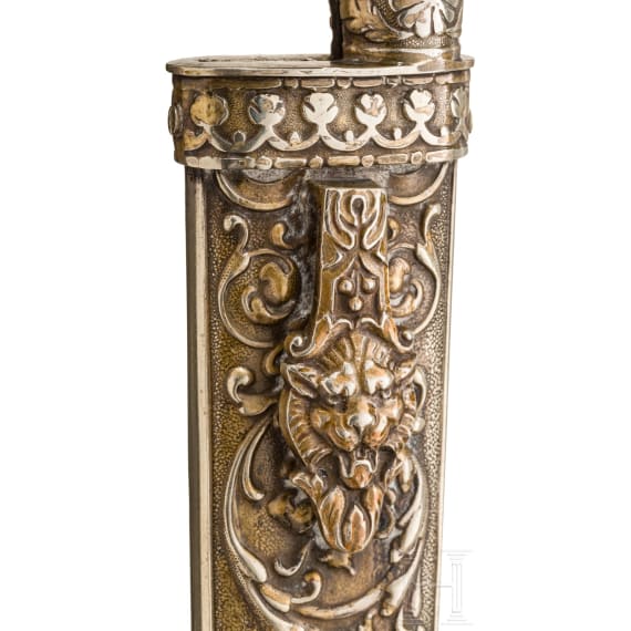 A French dagger with mother-of-pearl handle, 19th century
