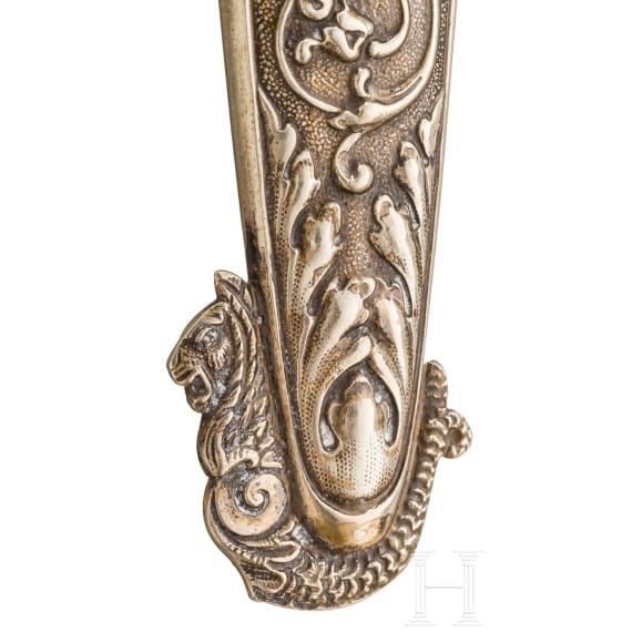 A French dagger with mother-of-pearl handle, 19th century