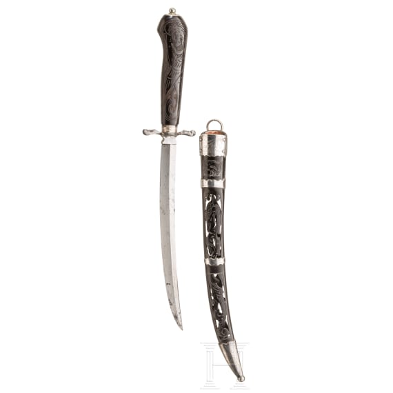 A Swedish silver-mounted dagger with ebony handle, Eskilstuna, circa 1900
