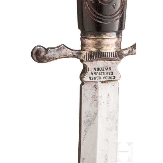 A Swedish silver-mounted dagger with ebony handle, Eskilstuna, circa 1900
