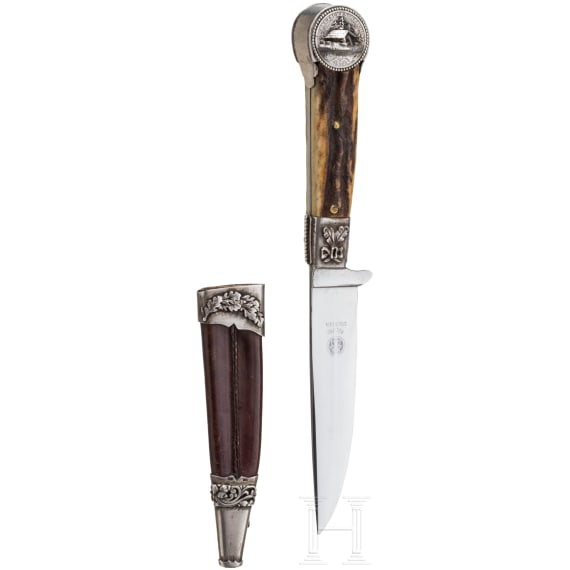 A silver-mounted German hunting knife, 1st half of the 20th century