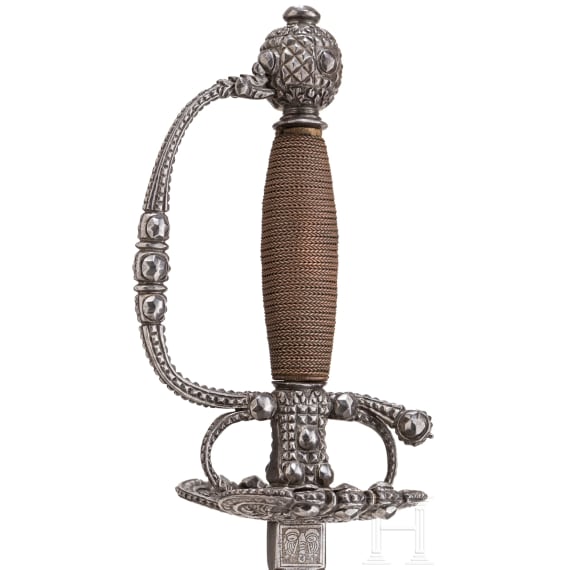 A German or Flemish small-sword with cut iron hilt, circa 1700