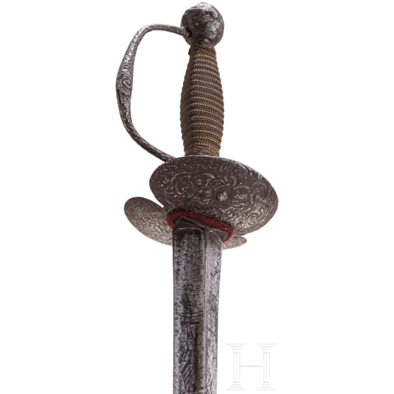 A French cut-iron small sword, circa 1720