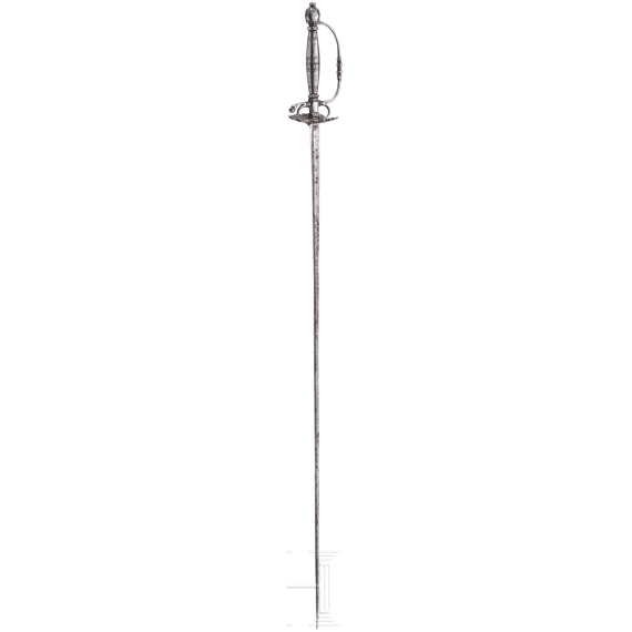 A chiselled Dutch small sword, circa 1720