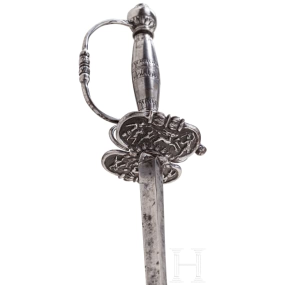 A chiselled Dutch small sword, circa 1720