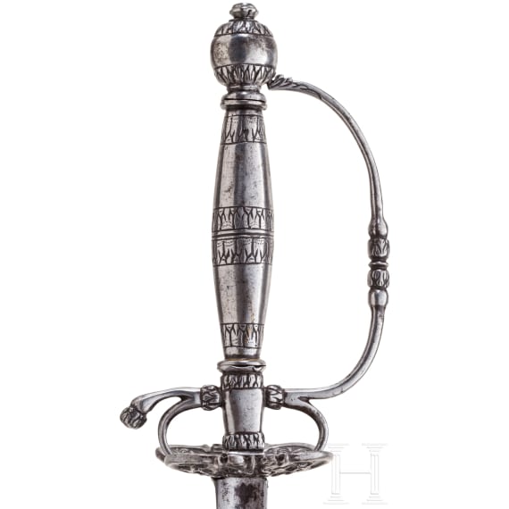 A chiselled Dutch small sword, circa 1720
