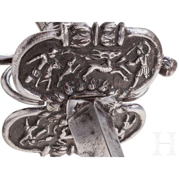A chiselled Dutch small sword, circa 1720