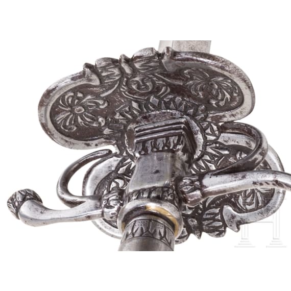 A chiselled Dutch small sword, circa 1720