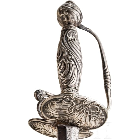 A French silver-mounted small sword, circa 1760