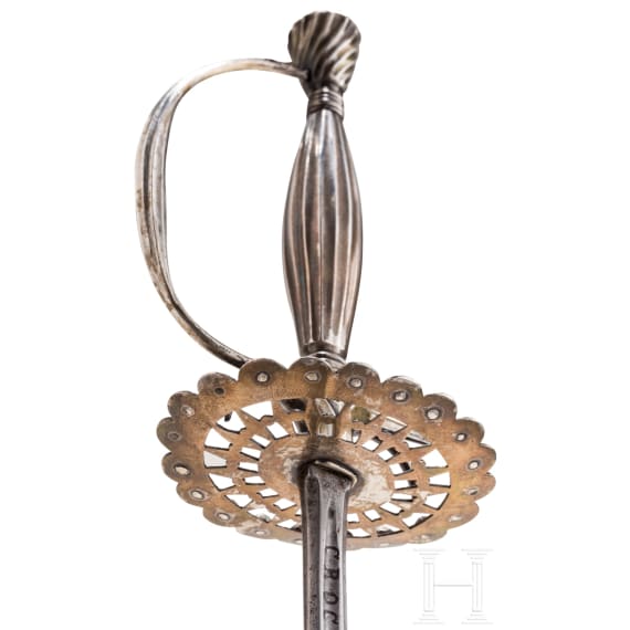 An English silver-mounted small sword, circa 1780