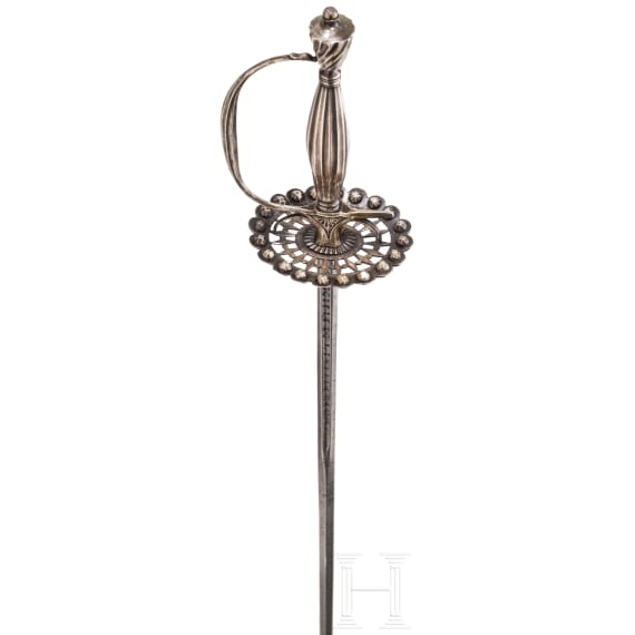 An English silver-mounted small sword, circa 1780