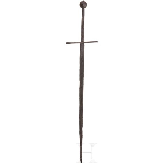A German hand-and-a-half sword, collector's replica in style of ca. 1450