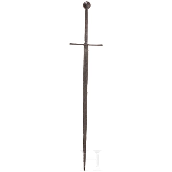 A German hand-and-a-half sword, collector's replica in style of ca. 1450