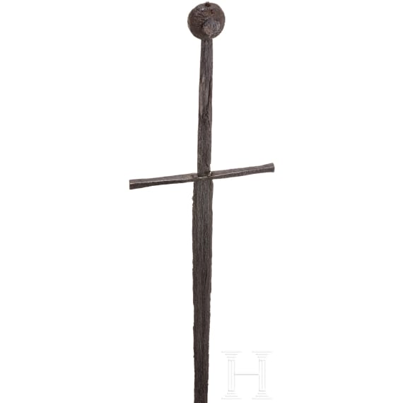A German hand-and-a-half sword, collector's replica in style of ca. 1450