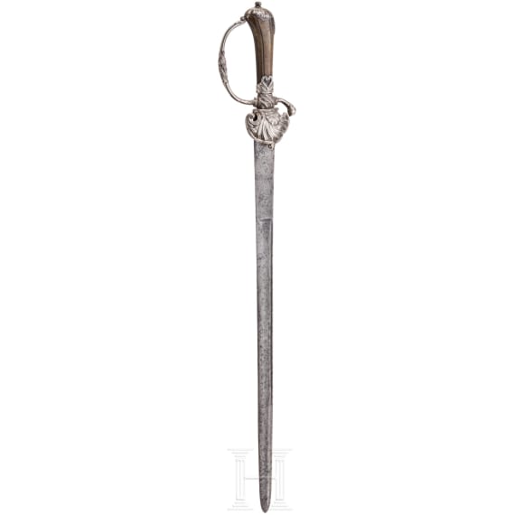 A German silver-mounted hunting hanger with a Solingen blade, ca. 1740