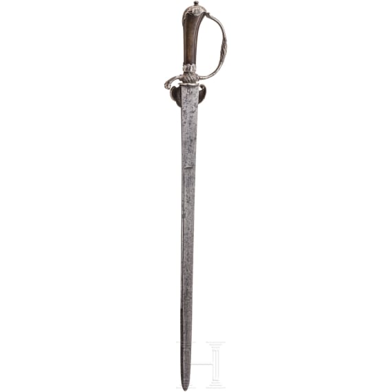 A German silver-mounted hunting hanger with a Solingen blade, ca. 1740