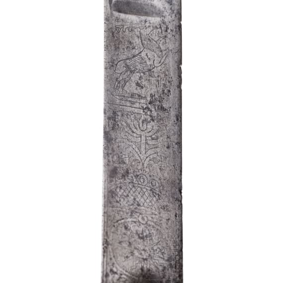 A German silver-mounted hunting hanger with a Solingen blade, ca. 1740
