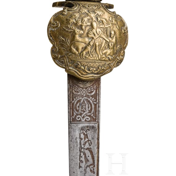 A German hunting hanger, circa 1740