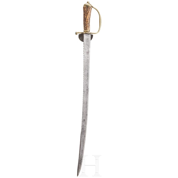 A German hunting hanger with sawback blade, 1st half of the 19th century