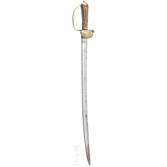 A German hunting hanger with sawback blade, 1st half of the 19th century
