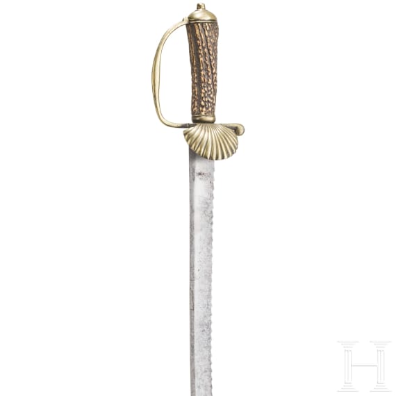 A German hunting hanger with sawback blade, 1st half of the 19th century