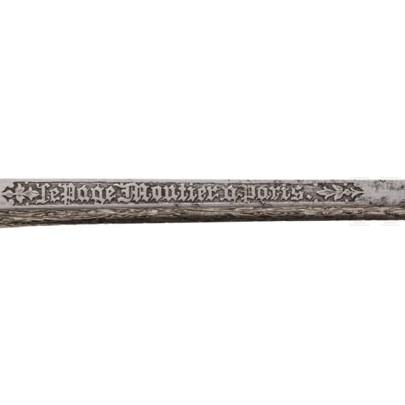 A richly etched hunting hanger, LePage &agrave; Paris, circa 1860