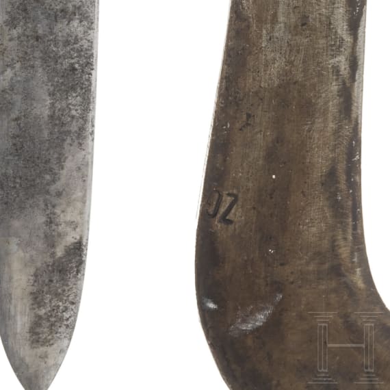 A hunting knife and a billhook, Austrian and German, 19th and 20th century