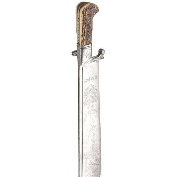 A hunting cutlass, collector's replica in the style of the 17th century