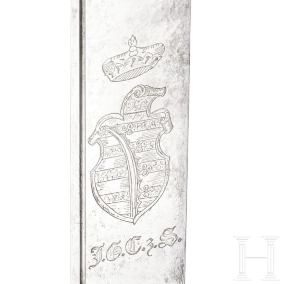 A hunting cutlass, collector's replica in the style of the 17th century