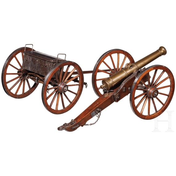 Modell eines Feldgesch&uuml;tzes mit Protze, Frankreich, um 1900