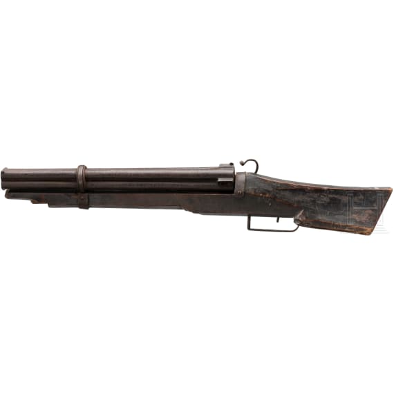 Bedeutender milit&auml;rischer Schwammschloss-Karabiner mit vier Wendel&auml;ufen, deutsch, um 1520/30