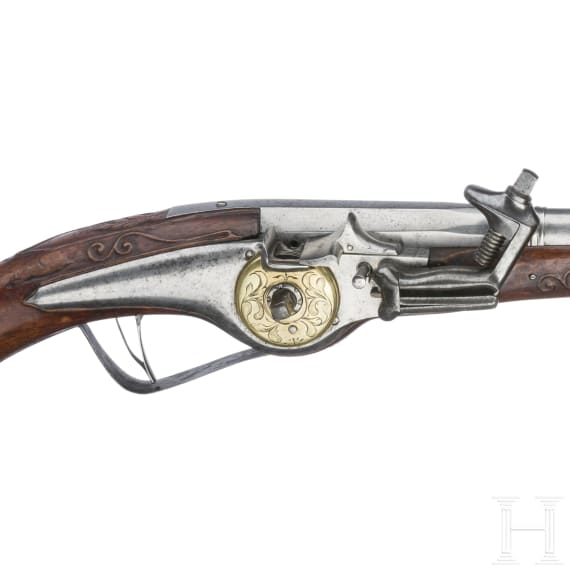 Milit&auml;rische Radschlosspistole in Offiziersqualit&auml;t, deutsch, um 1650