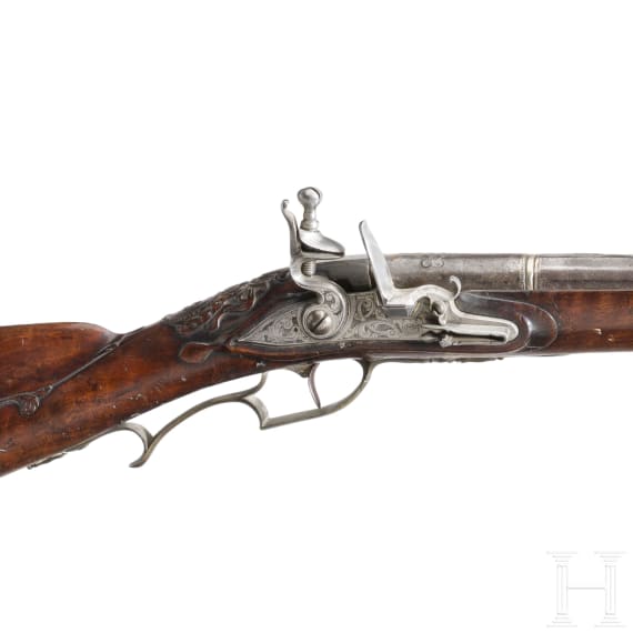 Steinschlossgewehr mit osmanischem Lauf, deutsch, um 1740