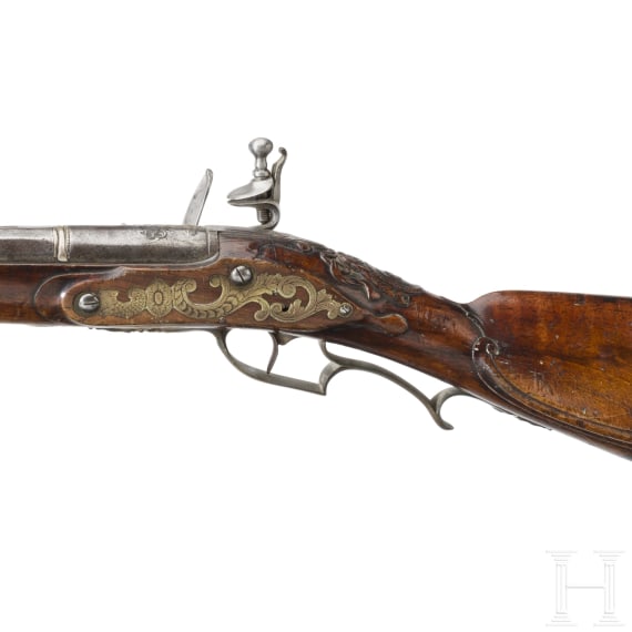 Steinschlossgewehr mit osmanischem Lauf, deutsch, um 1740