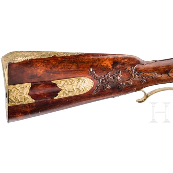 Luxus-Steinschlossb&uuml;chse aus der Gewehrkammer der Herz&ouml;ge von W&uuml;rttemberg, Philipp Daniel Dargent, Ludwigsburg, um 1750