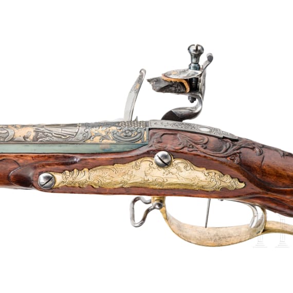 Luxus-Steinschlossb&uuml;chse aus der Gewehrkammer der Herz&ouml;ge von W&uuml;rttemberg, Philipp Daniel Dargent, Ludwigsburg, um 1750