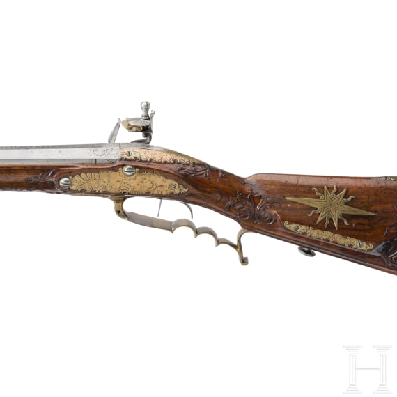Jagdliche Steinschlossb&uuml;chse, Benedict Willig in Fulda, um 1770