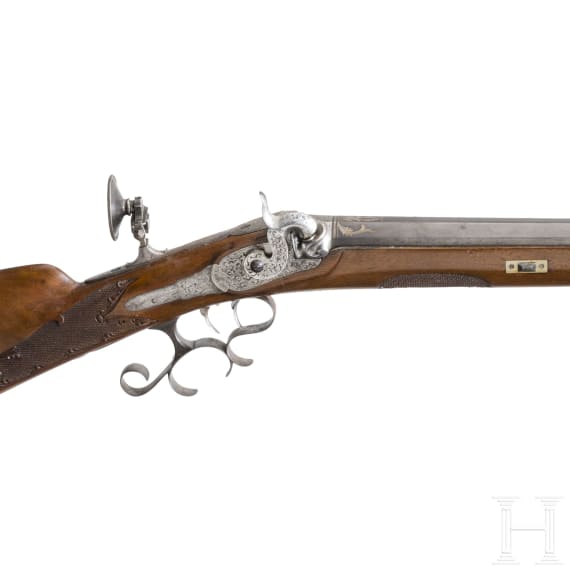 Perkussions-B&uuml;chse, Gahlert in Weipert (Vejprty, B&ouml;hmen), um 1840/50